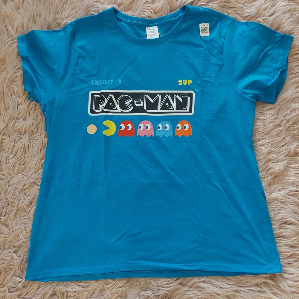 ☆Turquoise Blue Pac-Man Graphic T-Shirt
